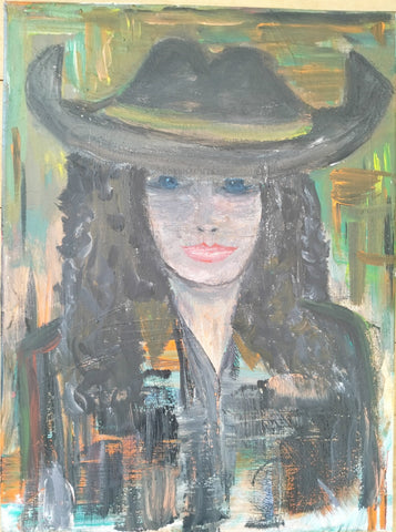 LYNN TUCKER ORIGINAL ART CYOTE COWGIRL