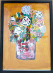 LYNN TUCKER ORIGINAL ART FRAMED FLOWERS IN VASE #2