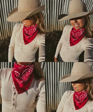 TREASURE CHEST CO SCARF - PAISLEY BASICS SCARF - RED 