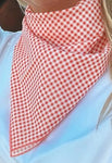 TREASURE CHEST CO SCARF - RED GINGHAM SCARF