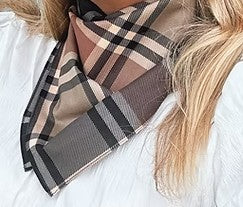 TREASURE CHEST CO SCARF - BROWN PLAID SCARF