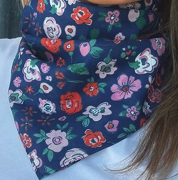 TREASURE CHEST CO SCARF - NAVY FLORAL SCARF