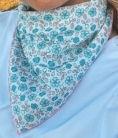 TREASURE CHEST CO SCARF - TEAL FLORAL SCARF