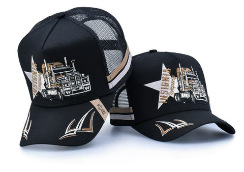 INSIGNIA TRUCKER HAT CAP - WESTERN LEGEND BLACK