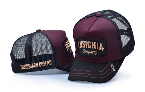 INSIGNIA TRUCKER HAT CAP - INSIGNIA HUSTLER MAROON