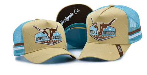 INSIGNIA TRUCKER HAT CAP - BORN & RAISED - BROOME