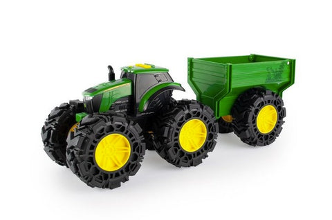 JOHN DEERE MONSTER TREADS TRACTOR & WAGON (with lights & sounds)