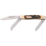UNCLE HENRY POCKET KNIFE SENIOR STOCKMAN 3 BLADES 4" STAG HANDLE - 885UH/UH1136003