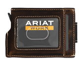 ARIAT WALLET - WORK - UTILITY MAGNETIC CLIP CARD EJECT BROWN - A3400402