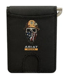 ARIAT WALLET - WORK - BIFOLD MONEY CLIP SKULL BLACK - A3401501
