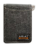 ARIAT WALLET - WORK - BIFOLD MONEY CLIP PATCH LOGO GREY - A3402706