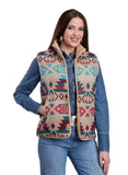 ROPER WOMENS VEST WHITE AZTEC - 03-098-0781-6127 [SZ:L]