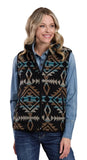ROPER WOMENS VEST BLACK AZTEC - 03-098-0781-6128 [SZ:S]