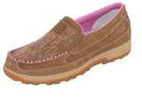 TWISTED X WOMENS MOCS CELLSTRETCH SLIP ON BROWN MULTI CACTUS - TCWXC0066 [SZ:7.5]