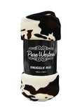 PURE WESTERN COW PRINT PATTERN SNUGGLE BLANKET