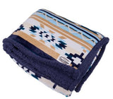 PURE WESTERN SNUGGLE RUG - AZTEC PRINT - NATURAL / BLUE P6W2976RUG