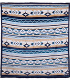 PURE WESTERN SNUGGLE RUG - AZTEC PRINT - NATURAL / BLUE P6W2976RUG