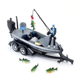 BIG COUNTRY TOYS - BASS FISHING BOAT & IMPLEMENTS (11 PIECE) - 498B