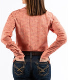 CINCH LADIES L/S SHIRT # MSW9201001 MARIAN - CORAL [SZ:XXL]