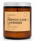 LANTERNCOVE CANDLES - GLO - GLASS JAR TIN LID 212g - FRENCH CADE & LAVENDER