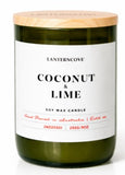 LANTERNCOVE CANDLES - JADE - GREEN GLASS BAMBOO LID 255g - COCONUT & LIME