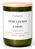 LANTERNCOVE CANDLES - JADE - GREEN GLASS BAMBOO LID 255g - PINK LYCHEE & CASSIS
