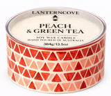 LANTERNCOVE CANDLES - BRIC-A-BRAC - CERAMIC DISH 384g - PEACH & GREEN TEA