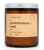 LANTERNCOVE CANDLES - GLO - GLASS JAR TIN LID 212g - LEMONGRASS & LIME