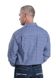 JC MENS AUSTIN LONG SLEEVE FULL BUTTON PRINT WORKSHIRT DUTCH BLUE & WHITE PLAID - MWLS2614 [SZ:L]