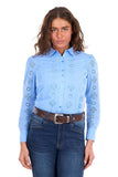 WRANGLER LADIES L/S SHIRT - FLEUR - CORNFLOWER - X6S2104600 CQ7 [SZ:18]