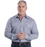JC MENS AUSTIN LONG SLEEVE FULL BUTTON PRINT WORKSHIRT - GREY WHITE BLACK PLAID - MWLS2613 [SZ:M]