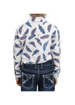 PURE WESTERN GIRLS L/S SHIRT FEATHER PRINT NORA