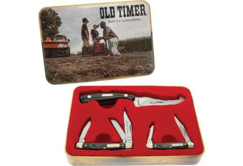 OLD TIMER KNIFE - GIFT SET 3 KNIVES - FARM SCENE TIN - P1188055