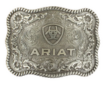 ARIAT ANTIQUE SILVER BUCKLE - FITS UP TO 2" BELT