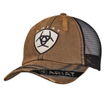 ARIAT CAP B FIT CAP CENTRE LOGO DISTRESSED BROWN [SZ:OS]
