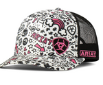 ARIAT WOMENS DOODLE FOAM FRONT MESH MULTI SNAP BACK CAP