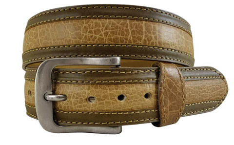 ROPER MENS BELT HONEY DISTRESSED AMERICAN BISON LEATHER [SZ:34]