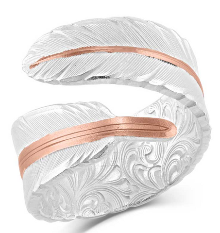 MONTANA RING ROSE GOLD FILAMENT FEATHER SIZE 7