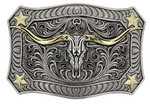 MONTANA ATTITUDE BUCKLE LONGHORN CREST A935
