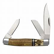 ROPER POCKET KNIFE STOCKMAN 3 BLADE 4" WOOD & HORN