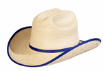 SUNBODY HAT KIDS CATTLEMAN GUATAMALAN PALM BOUND EDGE ROYAL BLUE [SZ:OS]