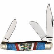 ROUGH RiDER POCKET KNIFE STOCKMAN 3 BLADE 4.25" STONEWORX APACHE  RR2404