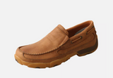 TWISTED X MENS CLASSIC MOCS SLIP ON TAN CELLSTRETCH D TOE [SZ:8]