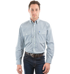 THOMAS COOK MENS L/S SHIRT 2 PKT WENTWORTH BLUE GREEN SMALL CHECK [SZ:M]