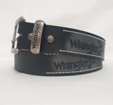 WRANGLER MENS BELT LOGO ABRASION BLACK [SZ:30]