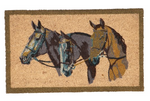 DOOR MAT - THREE HORSE HEADS - GFT7460