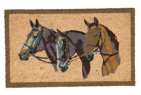 DOOR MAT - THREE HORSE HEADS - GFT7460