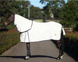 HORSE RUG GREG GRANT HEAVY TEAR-STOP COMBO WHITE w/ MAROON NAVY TRIM [SZ:6'0"]