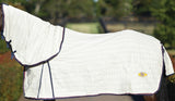 HORSE RUG GREG GRANT HEAVY TEAR-STOP COMBO WHITE w/ MAROON NAVY TRIM [SZ:6'3"]