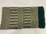 FORT WORTH SADDLE BLANKET DOUBLE WEAVE GREEN / TAN  32" X 64" 